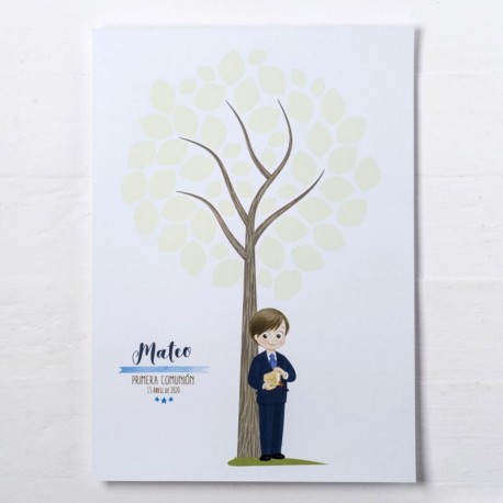 Árbol de Huellas Firmas Niño con Traje 42 cm x 29,5 cm