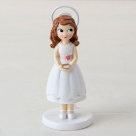 6 Portafotos Niña con Vestido Resina 11cm