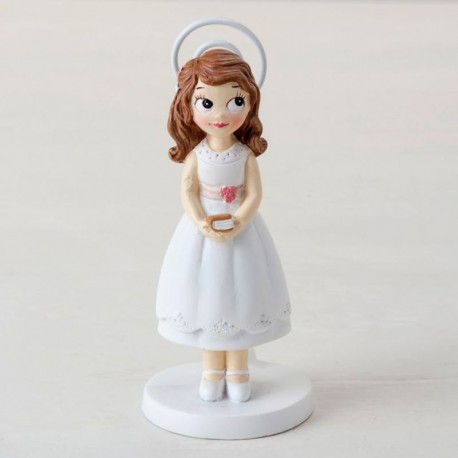 6 Portafotos Niña con Vestido Resina 11cm