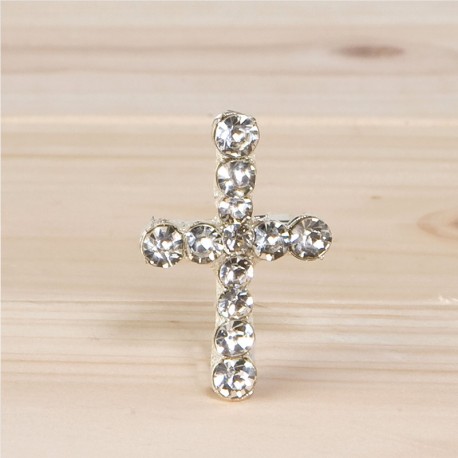 12 Broches Cruz de Strass 2 cm x 3 cm