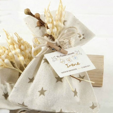 Bolsa con Estrellas y Espigas y 5 Peladillas
