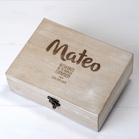 Cofre Madera de Recuerdos con Estrella