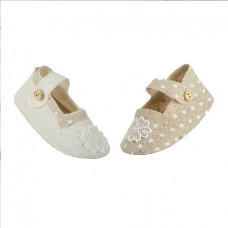 12 Merceditas de Color Marfil y Beige 9,5 cm x 4 cm