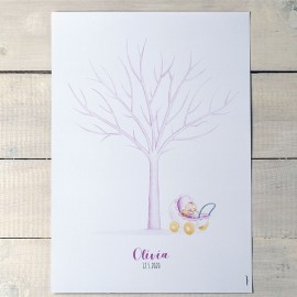 Árbol Huellas Bebé en Cochecito 29,5 cm x 42 cm