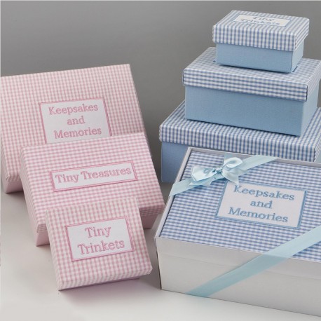 Pack 3 Cajas Tela Vichy con Caja y Lazo