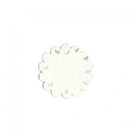 54 Tarjetas Flor y Hojas 3 cm