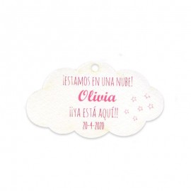 24 Tarjetas Forma Nube con Estrellas