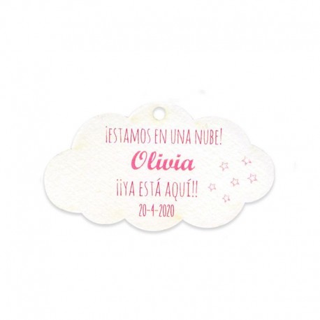 24 Tarjetas Forma Nube con Estrellas