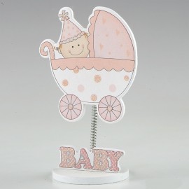12 Pinzas con Muelle Carrito Rosa 7,5 cm x 12,5 cm