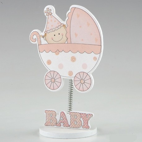 12 Pinzas con Muelle Carrito Rosa 7,5 cm x 12,5 cm
