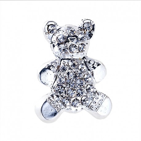 12 Broches con Forma de Osito en Metal y Strass