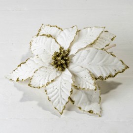 6 Flores de Ponsieta Marfil y Dorada