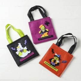 3 Bolsas Personajes de Halloween de Fieltro de 14 cm 3 Bolsas Personajes de Halloween de Fieltro de 14 cm