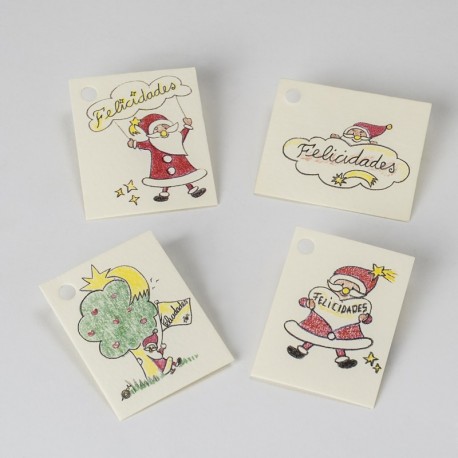 100 Tarjetas Navideñas Felicidades 5x4,2 cm