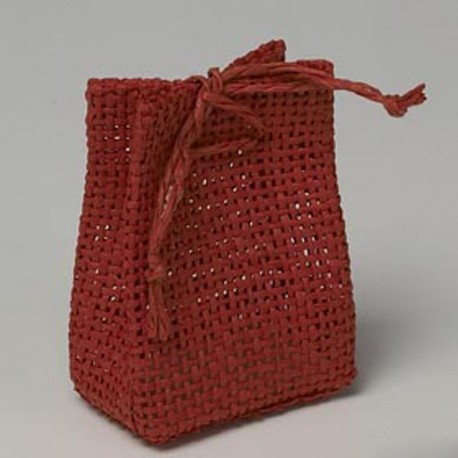 12 Saquitos Rojos con Rejilla 5x6,5 cm
