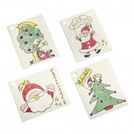 100 Tarjetas Navideñas Felicitats 8x6,5 cm