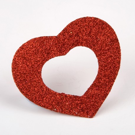 6 Corazones Rojos Brillante 8x6 cm