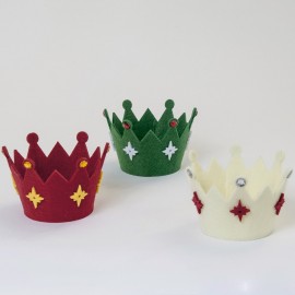 3 Cestas Corona de Fieltro 11x8 cm