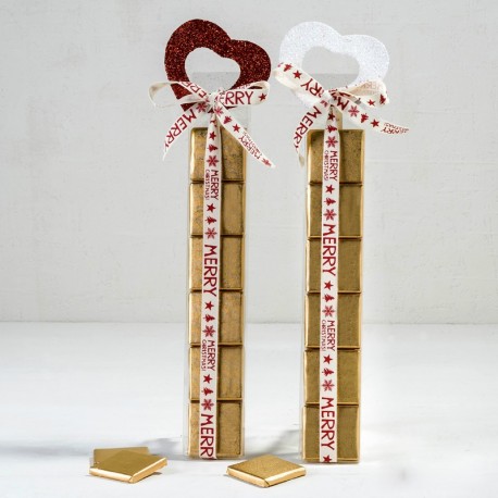2 Estuches 6 Chocolates Corazón de Purpurina