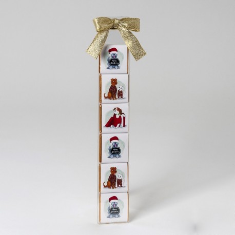 Estuche 6 Chocolates con Perritos Navideños