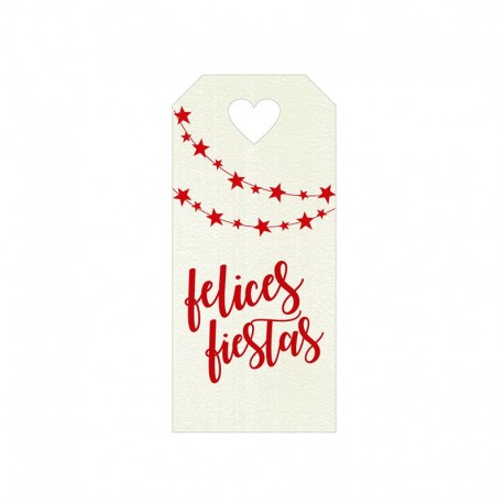 24 Tarjetas Felices Fiestas Guirnalda Estrellas 3x7 cm