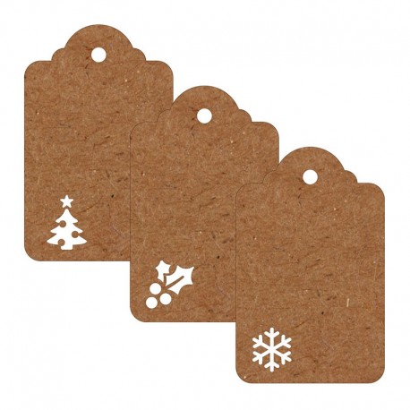 21 Tarjetas Troqueladas Marrón 4x6 cm