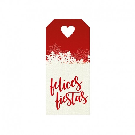 24 Tarjetas Agujero Corazones y Copos 3x7 cm