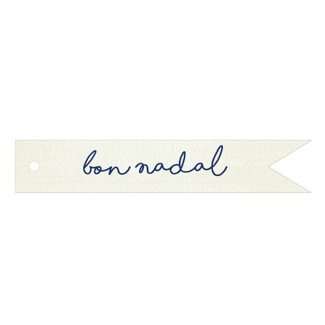 20 Tarjetas Banderola Bon Nadal Azul 11x2 cm