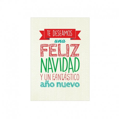 5 Tarjetas Precortadas Verticales Feliz Navidad 3,4x5 cm