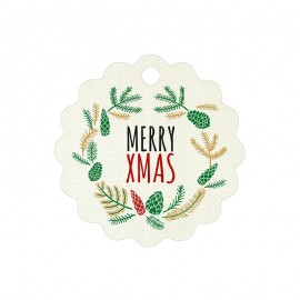 28 Tarjetas Ondulada Orla Merry Xmas 4 cm