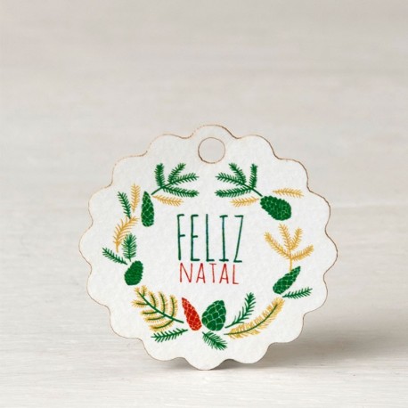 28 Tarjetas Ondulada Orla Feliz Natal 4 cm