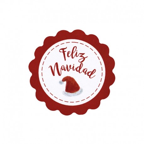 120 Etiquetas Adhesivas Feliz Navidad Ondas