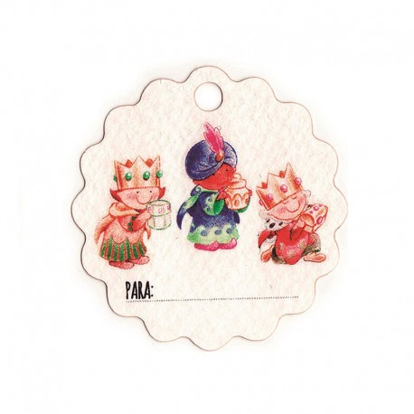 28 Tarjetas Ondulada Reyes Magos 4 cm