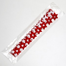 Tira Roja Fieltro Adhesivo Estrellas 27 mm x 1,83 m Tira Roja Fieltro Adhesivo Estrellas 27 mm x 1,83 m