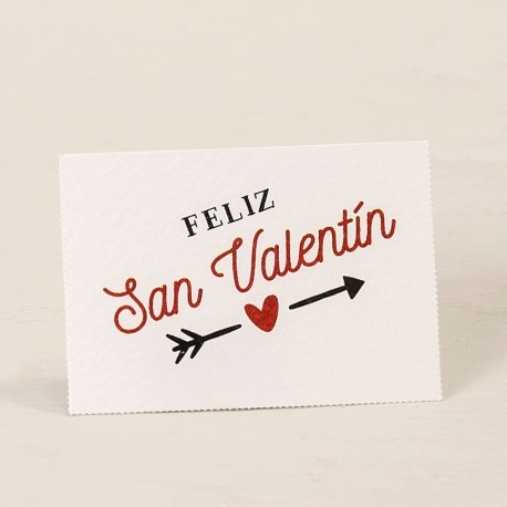 5 Tarjetas Precortadas Feliz San Valentín 5 x 3,5 cm