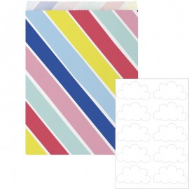 10 Bolsas Arcoiris de Papel