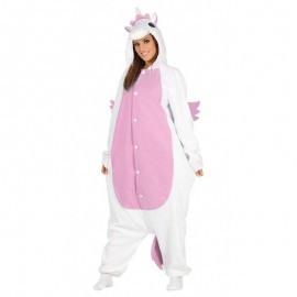 Disfraz de Unicornio para Adulto Blanco y Rosa Disfraz de Unicornio para Adulto Blanco y Rosa