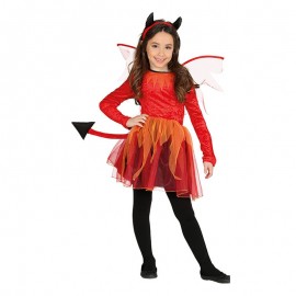 Disfraz de Diablesa con Vestido Adornado para Niña Disfraz de Diablesa con Vestido Adornado para Niña