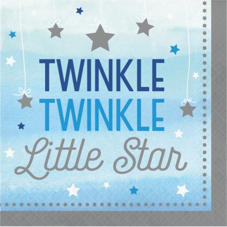 16 Servilletas One Little Star Niño 33 cm