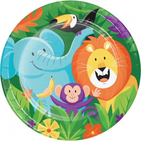 8 Platos Animales de la Jungla 23 cm