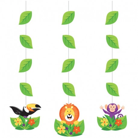 3 Decoraciones Colgantes Animales de la Jungla