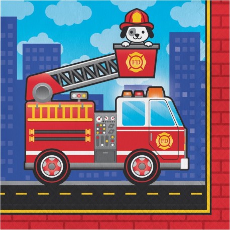 16 Servilletas Bombero 33 cm
