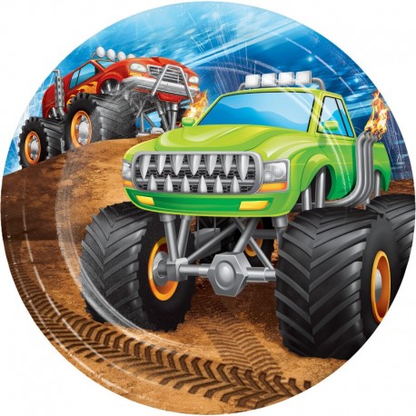 8 Platos Monster Truck 18 cm