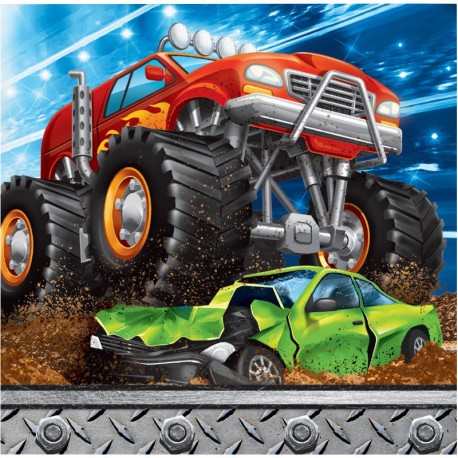 16 Servilletas Monster Truck 25 cm