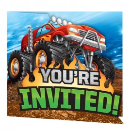 8 Invitaciones Monster Truck