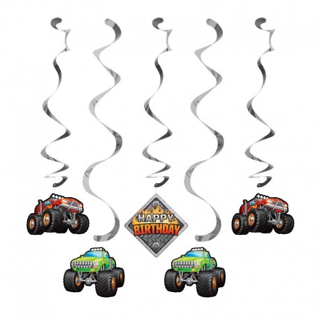 5 Decoraciones Colgantes Monster Truck