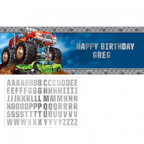 Cartel Con Pegatinas Monster Truck