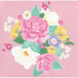 16 Servilletas Floral Fiesta del Té 25 cm