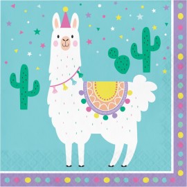 Pegatinas Cuadrado de 2 X 10 cm-Rosa Feliz Cumpleaños Llama Alpaca Fiesta #46073 