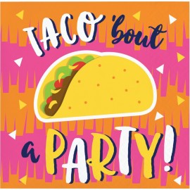 16 Servilletas Fiesta Mariachi Taco 25 cm